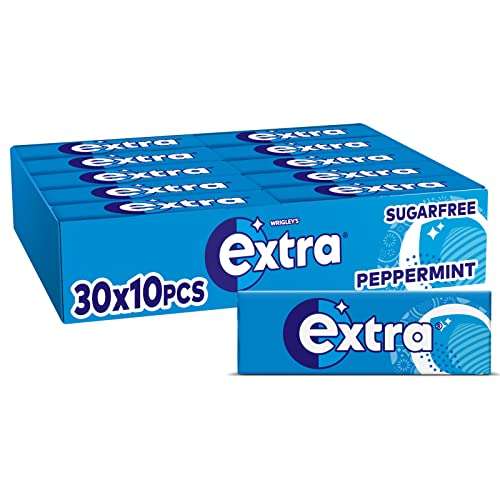 Extra Chewing Gum, Sugar Free, Peppermint Flavour - 10 Count (Pack of 30) £9.39 / £8.45 via sub & save @ Amazon