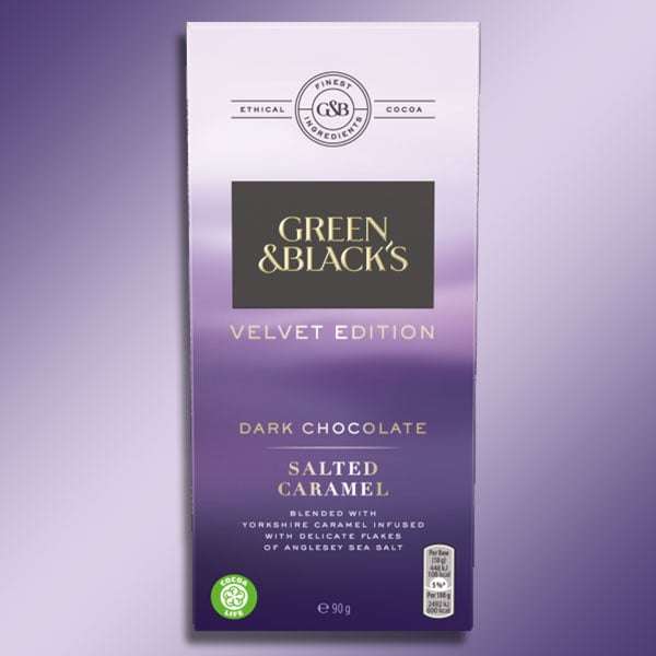 18 x Green & Black's Velvet Edition Dark Chocolate Salted Caramel 90g Bars (Minimum £25 order) £6.99 @ Discount Dragon