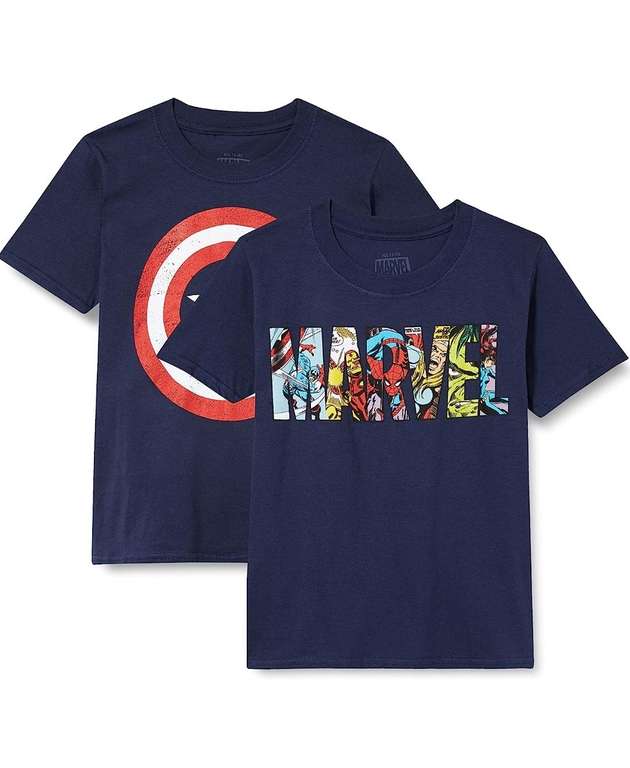 Marvel Boy's Cap Shield Pack F T-Shirt (Pack of 2) age 7-8 £11.78/ age 12-13 £10.91 at Amazon