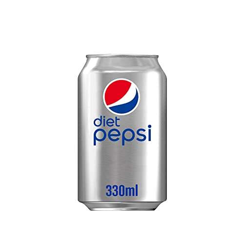 Pepsi Diet Cola Cans, 24 x 330ml (£7.20 S&S + 20% Voucher on 1st S&S)