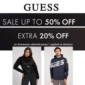 Sale Up to 50% off + Extra 5% off with code + Extra 20% off on selected items applied at checkout + Free Delivery - @ Guess