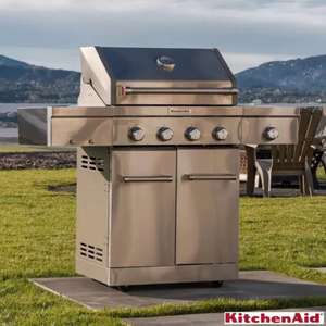 KitchenAid 4 Burner Stainless Steel Gas Barbecue Grill With Side Burner + Cover - £487.49 Delivered @ Costco (Membership Required)