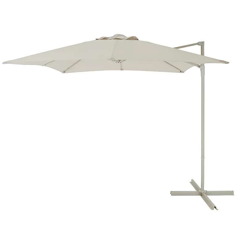 GoodHome Kalanga 2.5m Sand Overhanging parasol with code + Free collection