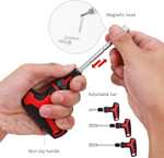 Amazon Basics 27-Piece Magnetic T-Handle Ratchet Wrench & Screwdriver Set, Black