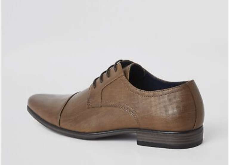 River Island Mens Formal Shoes Brown Lace Up Wide Fit Classic Look £7 @ riverislandstore / eBay