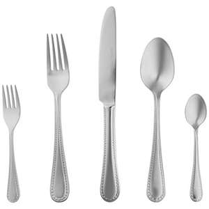 Amazon Basics 20-Piece Stainless Steel Flatware Set with Pearled Edge cutlery £9.23 (using 40% off voucher) at Amazon