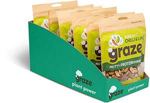 Graze Punchy Chilli and Lime Nutty Protein Power - Vegan Savoury Healthy Snack Sharing Bag - 118g (Pack of 6) - £9 @ Amazon
