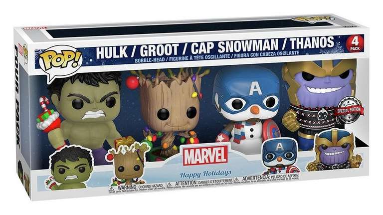 Marvel Funko POP Holiday Action Figure-Pack of 4 £20 + Free Collection @ Argos