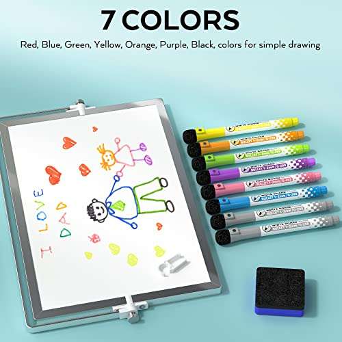 Nicpro Dry Erase A3, 40 x 30 cm Double Sided Small Magnetic Desktop Whiteboard with Stand, 8 Pens, 1 Eraser, 4 Magnets Sold by NicproShop EU