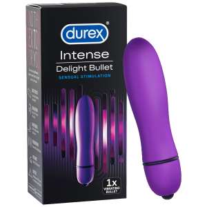 Durex Intense Delight Vibrating Bullet, Adult Sex Toy, Sensual Stimulation, Battery Included, Waterproof, 5 Hrs of Play, Quiet and Discreet
