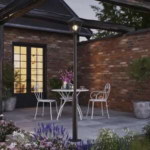 GoodHome Lantern Black Mains-powered 1 lamp Outdoor 4 faces Post light (H)2000mm - Free C&C