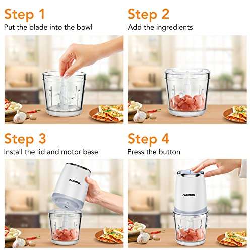 Acekool Mini Chopper, Electric Food Processor £11.99 @ Dispatches from Amazon Sold by CoolDeLinges
