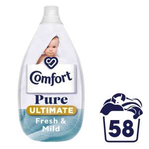Comfort Ultimate Pure Fabric Conditioner Fresh & Mild 58 Washes 870ml