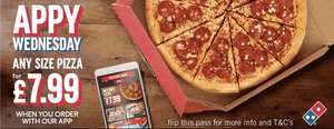 Domino’s Any Size Pizza £7.99 (selected stores listed inside) via App @ Dominos