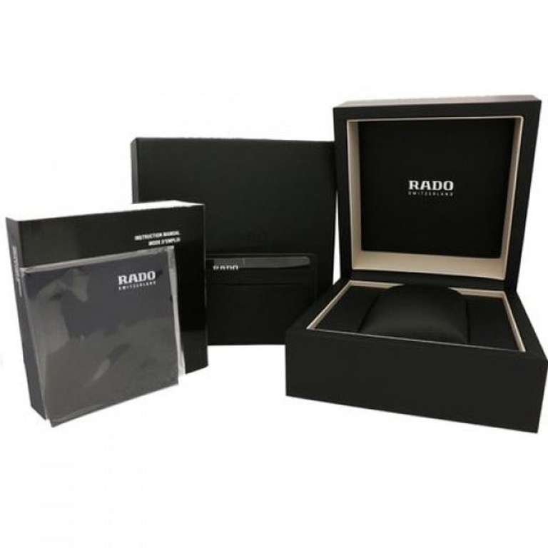RADO Men's Diamaster Black Automatic Leather Watch