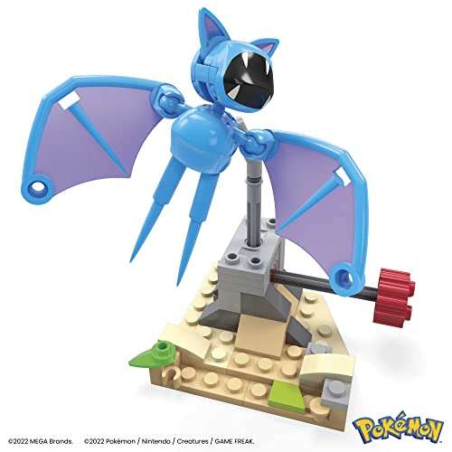 MEGA Pokémon Action Figure Building Toys, Zubat's Midnight Flight with 61 Pieces and Flying Motion, 1 Poseable Character