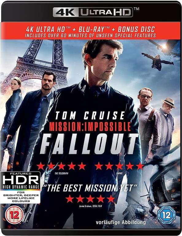 Mission: Impossible - Fallout [4K Ultra HD + Blu-ray + Bonus Disc] - £9.99 at Checkout @ Amazon