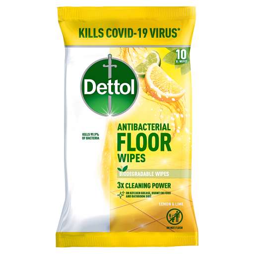 Dettol Floor Wipes Citrus, 10 Large Wipes - £1.25 @ The Co-op