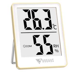Digital Room Thermometer, Mini Hygrometer Indoor Humidity Meter YELLOW sold by DOQAUS-Direct FBA