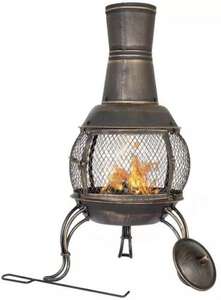 La Hacienda Chimenea Firepit Brazier Medium Bronze Patio Heater (UK Mainland) sold by best-home-tech