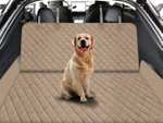 GXT Dog Back Seat Cover Protector for Cars SUV and Trucks with Mesh Window, Scratchproof Nonslip and Waterproof Material,Dark Khaki