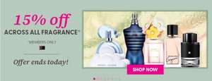15% off All Fragrances (Members Price) + Free Click & Collect