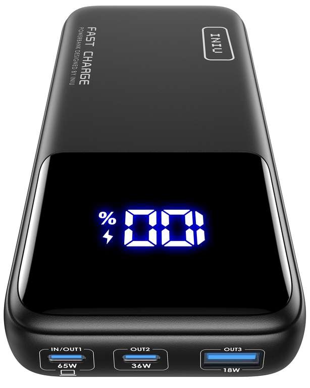 INIU Power Bank, 65W 20000mAh Fast Charging Portable Charge - (with voucher and code) Sold by Topstar Getihu FBA