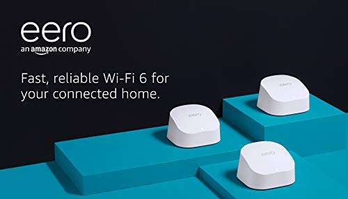 Amazon eero Mesh Wi-Fi 6 Router System (3 Pack - Router + Two Extenders) £161 @ Amazon
