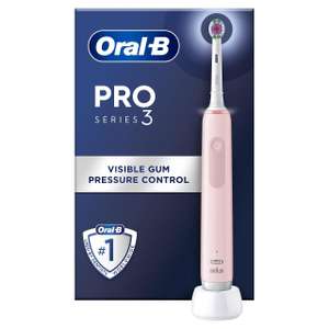 Oral-B Pro 3 Electric Toothbrush, 1 Cross Action Toothbrush Head & Travel Case, 3 Modes with Teeth Whitening, 2 Pin UK Plug, 3500, Black