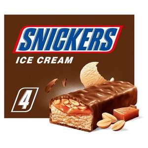 Snickers Chocolate Peanut Ice Cream Bar/ Mars 4 pack £1.50 bonus card price @ Iceland