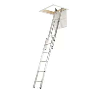 Werner 2 Section Aluminium Loft Ladder - 5 Year Guarantee - Free Click & Collect