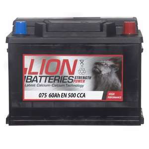 Lion 075 12V Car Battery 3 Year Guarantee 60AH 500CCA 0/1 B13 Spare - £47.56 with code @ eBay / carpartssaver