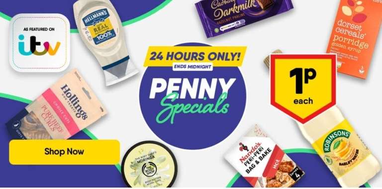 1p deals includes Cadbury Hazlenut praline 85g/ Dorset Cereals Porridge / 250ml Hellmann’s Mayonnaise / Robinsons Cordial. Min £30 order