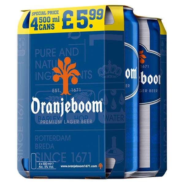 Oranjeboom 4 x 500ml cans 5.0% vol £4.79 @ Home Bargains Skelton