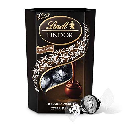 Lindt Lindor Extra Dark Chocolate Truffles Balls with a Smooth Melting Filling, 200g - £4 (£3.80 / £3.40 Sub & Save and voucher) @ Amazon