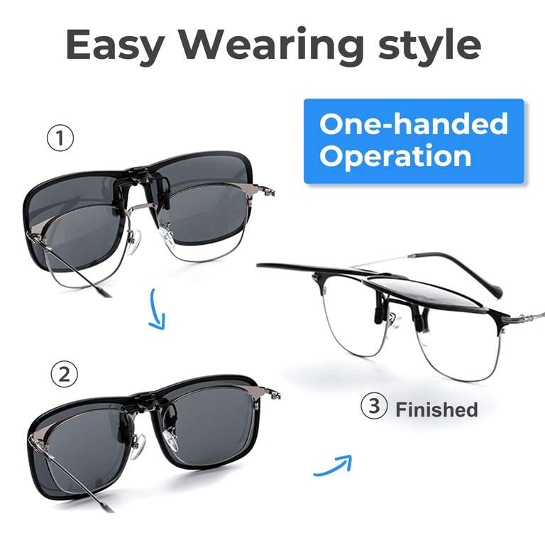 SULIVES Polarized Clip On Sunglasses for Men Women, Anti-Glare UV400 - Sold by Semon-UK FBA