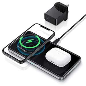 ESR HaloLock 2-in-1 Magnetic Wireless 7.5W Charging Station for £5.99 Prime delivered using code @ BD Collection / Amazon