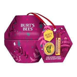 Burt's Bees Gift Set for Lip and Hand, Pomegranate Lip Balm and Cuticle Cream in gift tin box