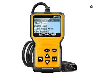 MOTOPOWER MP69033 OBD2 Scanner Universal Car Engine Fault Code Reader, CAN Diagnostic Scan Tool w/voucher - by motopower FBA