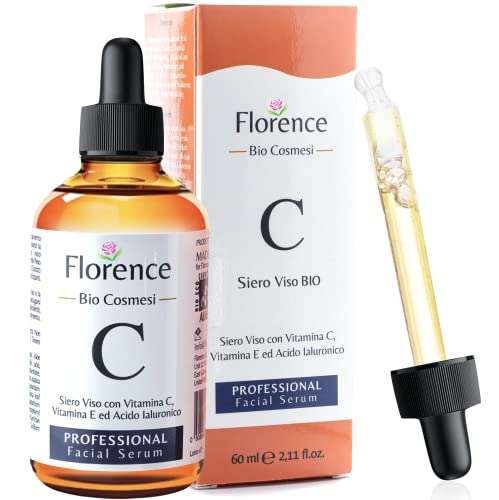 ORGANIC Vitamin C Serum and Hyaluronic Acid for Face, Eye Contour - £7.99 - Sold by Florence organics / Fulfilled by Amazon