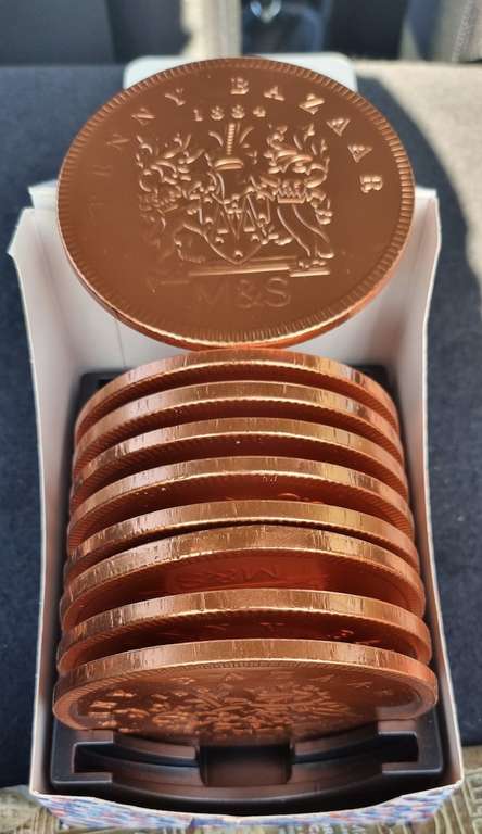 M & S giant chocolate penny 25p each found in-store @ Marks and Spencers Glenrothes