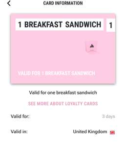 Jo and the Juice free breakfast sandwich via the app