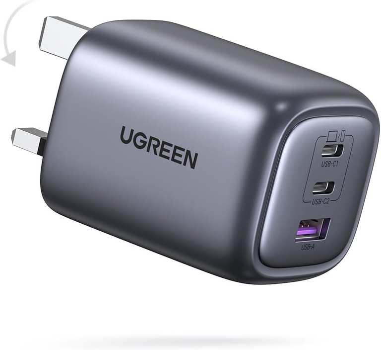 UGREEN USB C Plug Charger, 65W Nexode Foldable Fast GaN 3-Port Charger, Support PPS/PD3.0 Ugreen Group FBA Prime Only