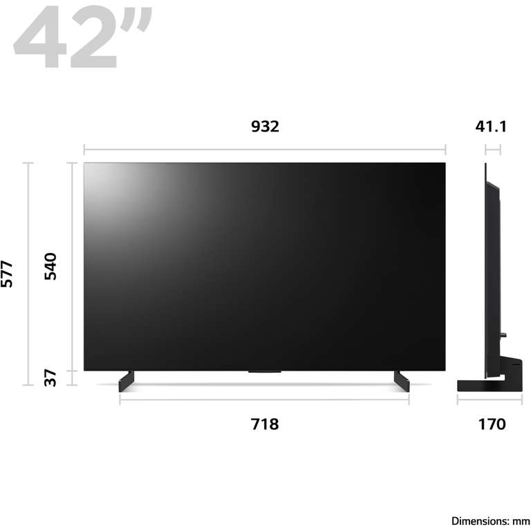 LG OLED42C34LA OLED evo C3 4K Smart TV - Black with code markselectrical