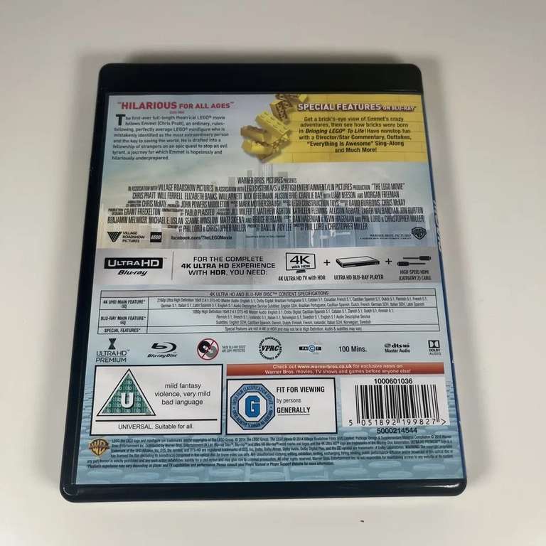 Lego Movie 4k UHD Blu Ray Used £3 (Free Click & Collect) CeX