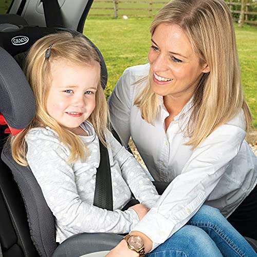 Black Graco Graco Junior Maxi Lightweight 4-12 Years Kids High Back Booster Car Seat 