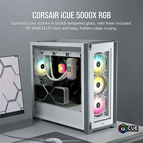 Corsair iCUE 5000X RGB Tempered Glass Mid-Tower ATX Smart PC Case used like new £96.19 @ Amazon warehouse