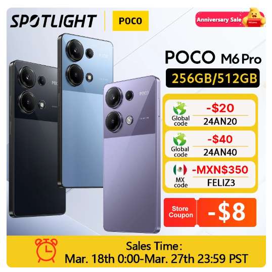 POCO M6 PRO 12gb/512gb Global Version w/coupon sold by POCO Official Store