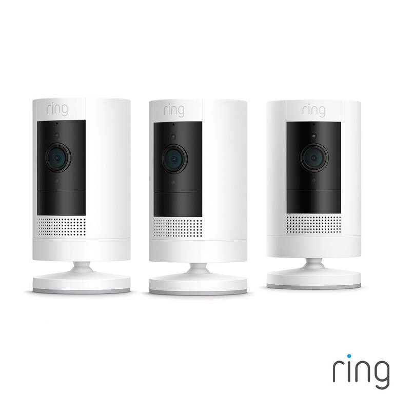Ring Battery Stick Up Cam Triple Pack in White - Instore Only