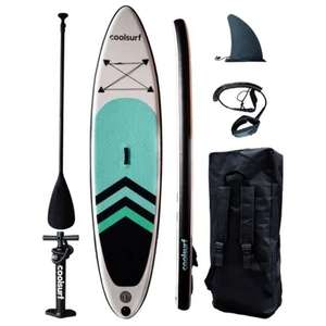 COOLSURF Sail 10'4" Inflatable SUP + Paddle + Pump + Fin + Large Travel Bag - W/Code